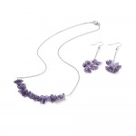 Amethyst Natural Stone Chips Gemstone Necklace Set